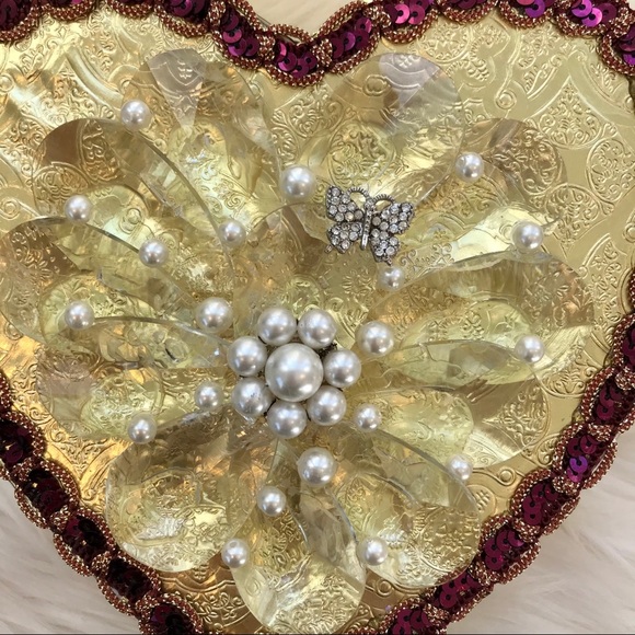 💝Crystal Heart Box Vintage Jewelry Valentine - Picture 6 of 15